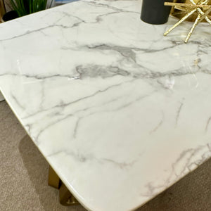 Faux Marble Top Dining Table