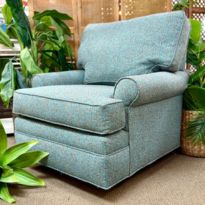 Craftmaster Turquoise Swivel Chair