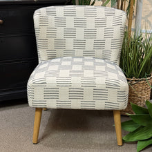Load image into Gallery viewer, Blue Stitched Ivory Chair
