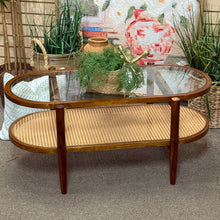 Load image into Gallery viewer, Cane/Glass Coffee Table
