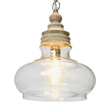 Load image into Gallery viewer, Glass/Wood Pendant Light
