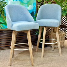 Load image into Gallery viewer, Blue Swivel Barstool
