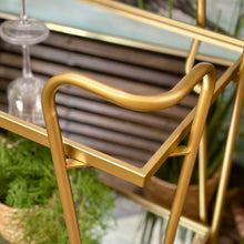 Load image into Gallery viewer, Gold Mirrored Bar Cart

