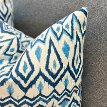 Load image into Gallery viewer, Blue Ikat Down Pillow
