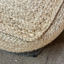 Load image into Gallery viewer, Grey/Jute Pouf
