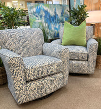 Load image into Gallery viewer, Blue &amp; White Swivel Glider
