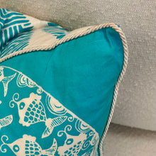 Load image into Gallery viewer, Aqua Fish Down Pillow
