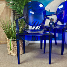 Load image into Gallery viewer, Blue Acrylic Arm Chair
