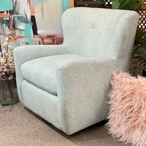 Spa Blue Speckled Swivel Glider