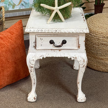 Load image into Gallery viewer, Narrow White Shabby Side Table

