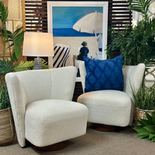 Load image into Gallery viewer, White Boucle Swivel Chair
