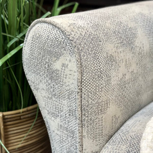 Grey Abstract Rolled Arm Chair