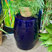 Load image into Gallery viewer, Navy Ceramic Garden Stool
