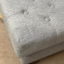 Load image into Gallery viewer, Grey Storage Ottoman
