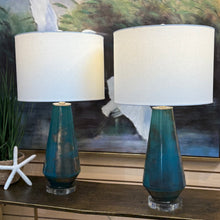 Load image into Gallery viewer, Teal Glass Lamp
