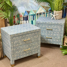 Load image into Gallery viewer, Blue Floral Nightstand
