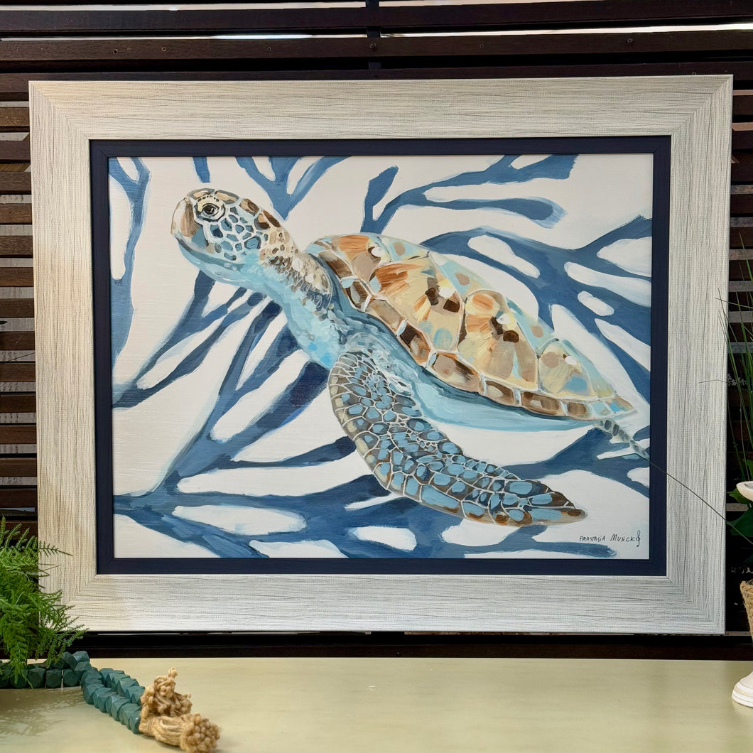 Turtle W/Sea Plant Giclee