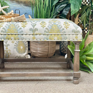 Bernhardt Yellow/Grey Ikat Bench