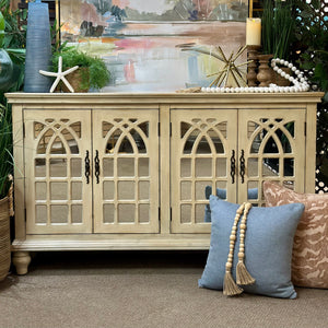 Beige 4DR Mirrored Cabinet