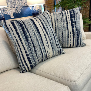 Blue & White Patterned Pillow