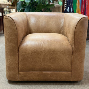 Saddle Wide Arm Swivel Chair