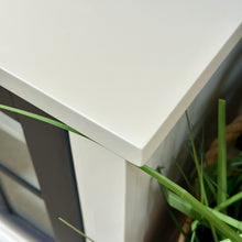 Load image into Gallery viewer, White &amp; Black Sliding Door Cabinet
