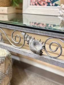Metal Shell Motif Console & Mirror