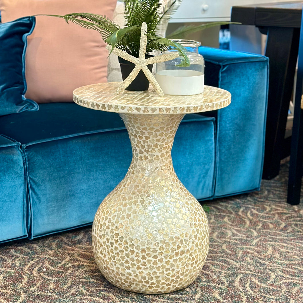 Capiz Hourglass Side Table