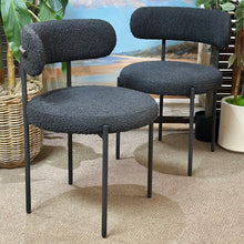 Load image into Gallery viewer, Black Boucle Dining Chair

