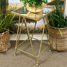 Load image into Gallery viewer, Lg Gold/Mirror Side Table
