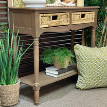 Load image into Gallery viewer, Mocha &amp; Woven Basket Console
