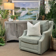 Load image into Gallery viewer, Seafoam Tweed Swivel Chair
