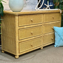 Load image into Gallery viewer, Natural Wicker Dresser W/Mirror
