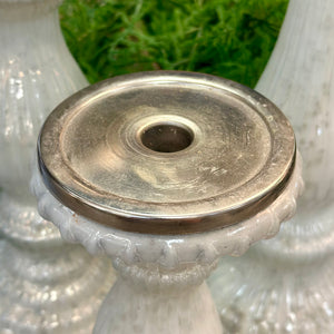 Set/3 Milky Glass Candle Holders