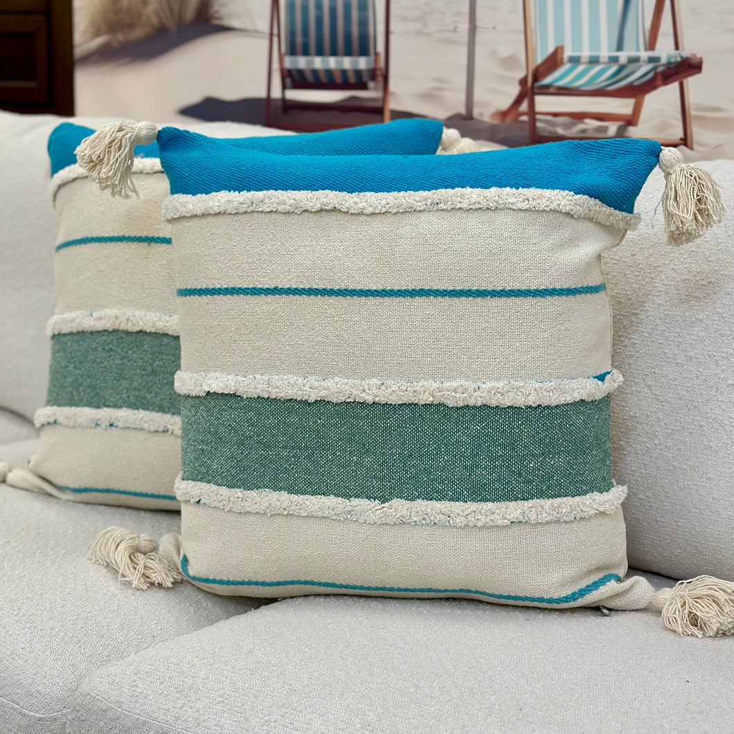 Turquoise/Teal Stripe Pillow