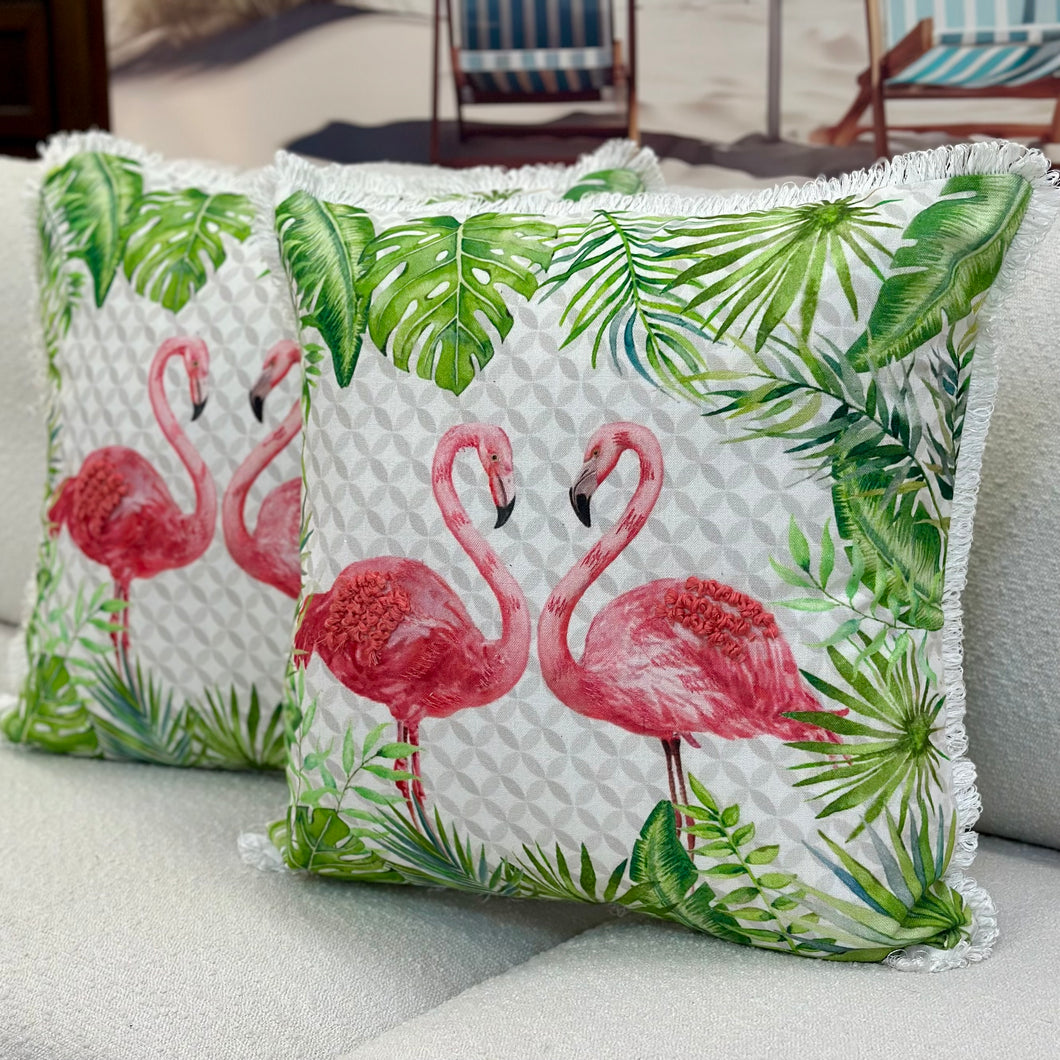Topical Flamingo Pillow