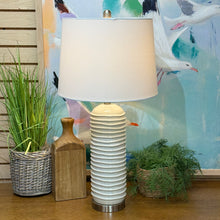 Load image into Gallery viewer, Ribbed White Table Lamp
