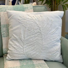 Load image into Gallery viewer, White Palm Leaf Pillow
