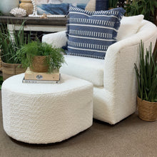 Load image into Gallery viewer, Plush Ivory Swivel Chair W/Otto
