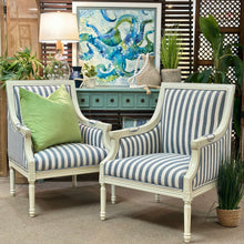 Load image into Gallery viewer, Blue Striped Accent Chair
