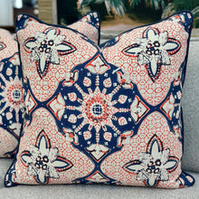 Load image into Gallery viewer, Orange Quadrille Down Designer Pillow
