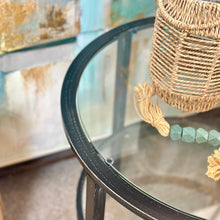 Load image into Gallery viewer, Round Black &amp; Glass Side Table
