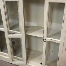Load image into Gallery viewer, Ivory Distressed Glass DR Cabinet
