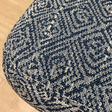 Load image into Gallery viewer, Navy Patterned Ottoman
