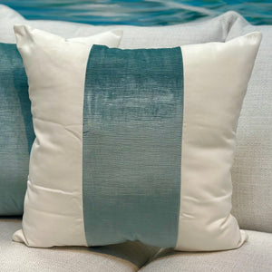 Aquamarine Velvet Panel Pillow