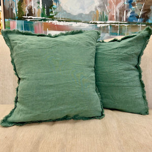 Green Linen Pillow