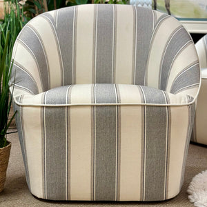 Grey Striped Swivel Chair