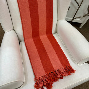 Red/Pink Striped Cotton Throw