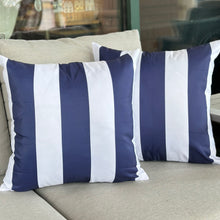 Load image into Gallery viewer, Navy Striped Outdoor Pillow
