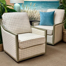 Load image into Gallery viewer, Plaid Swivel Chair w/ Wood Trim
